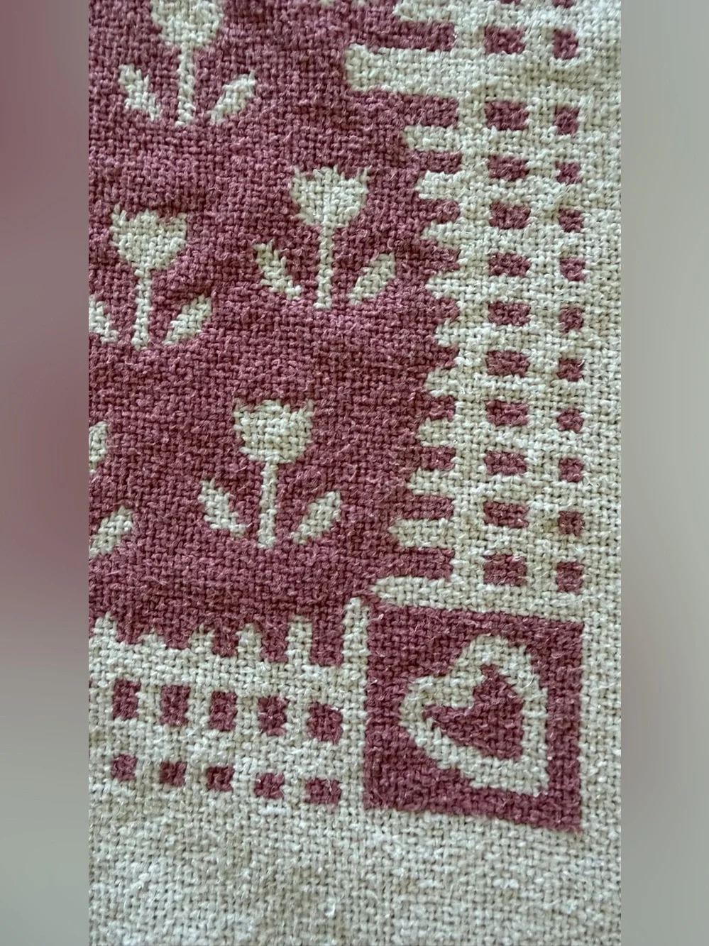 Pink and Cream Cottagecore Country Farmhouse Geese Cotton Woven Throw Blanket